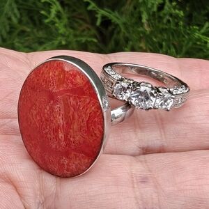 Sterling Silver Gemstone Rings Lot of 2